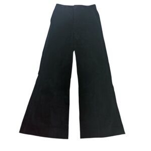 Frame Le Palazzo Crop Trouser in Noir- Corduroy